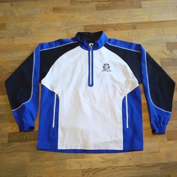 Footjoy FJ 1/4 Zip Jacket Mens Large Windbreaker Long Sleeve Golf Logo - Picture 1 of 9